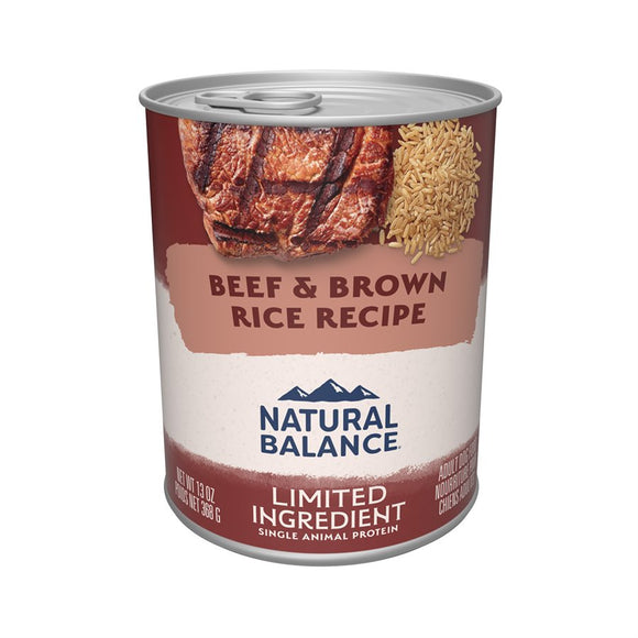 Natural Balance Dog LID Beef & Brown Rice Recipe  13oz