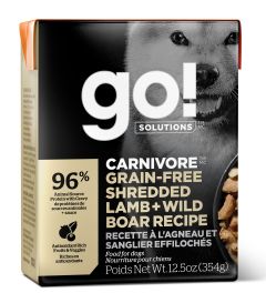 Go Carnivore Grain Free Shredded Lamb Wild Boar Dog 12.5z