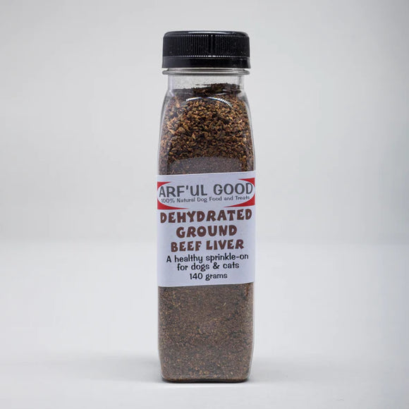 Dehydrated Beef Liver Bits - 140 gr. bottle