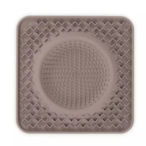 Messy Mutts Silicone Therapeutic Licking Bowl Mat 10x10 - Grey