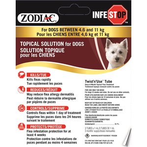 Zodiac Infestop Topical Flea Adulticide for Dogs 4.6KG - 11KG