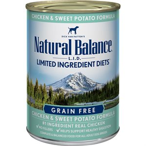 Natural Balance Dog LID Chicken & Sweet Potato Formula Cans 12 / 13oz