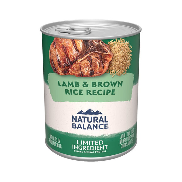 Natural Balance Dog LID Lamb & Brown Rice Formula Cans 13oz