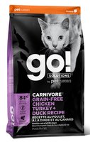 Go! Solutions Carnivore Grain-Free Chicken, Turkey, Duck Recipe for Cats