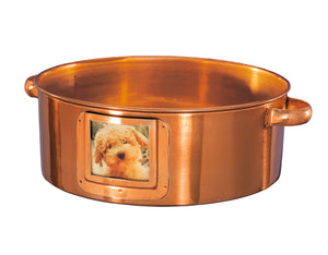 Photo-gram Small Metal Pet Bowl in Copper Finish