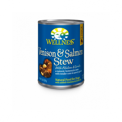 WELLNESS® HOMESTYLE STEW VENISON & SALMON STEW WITH POTATOES & CARROTS WET DOG FOOD 12.5 OZ