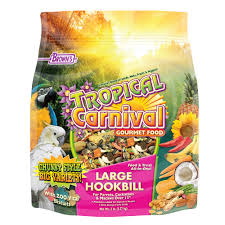 Tropical Carnival Gourmet Large Hookbill Food for Parrots, Cockatoos and Macaws Over 13", 5-lb Bag - Vitamin-Nutrient Fortified Daily Diet