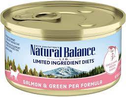 Natural Balance Cat LID Salmon & Green Pea Formula Cans 5.5oz